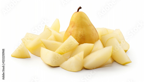 sliced pineapple isolated on white background