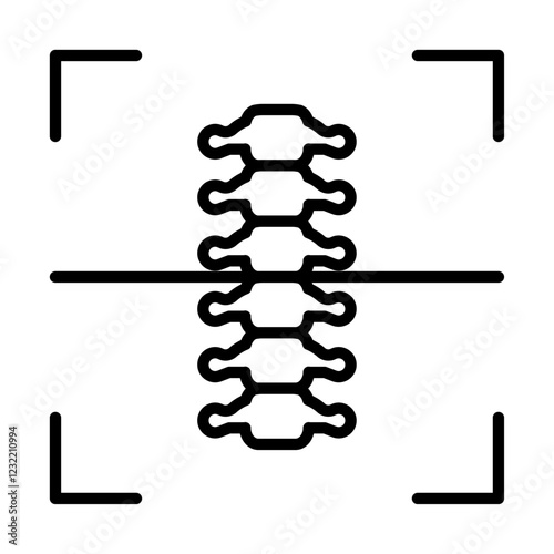 Body spine scan icon outline set sign