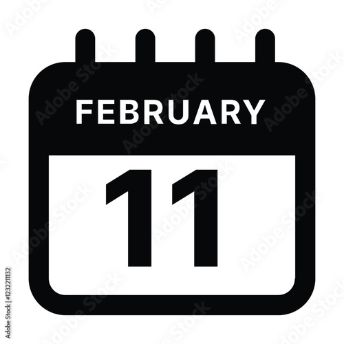 February 11 calendar icon design vector illustration
