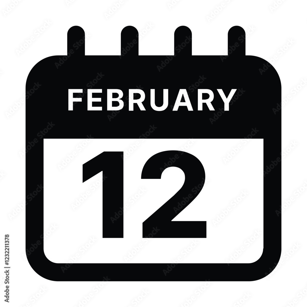 February 12 calendar icon design vector illustration February 12 calendar icon design vector illustration