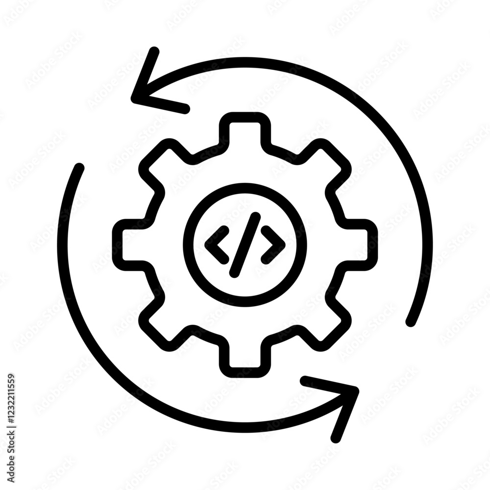 Code optimization icon outline set sign