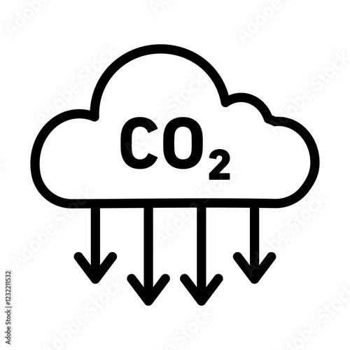 CO2 emissions icon outline set sign