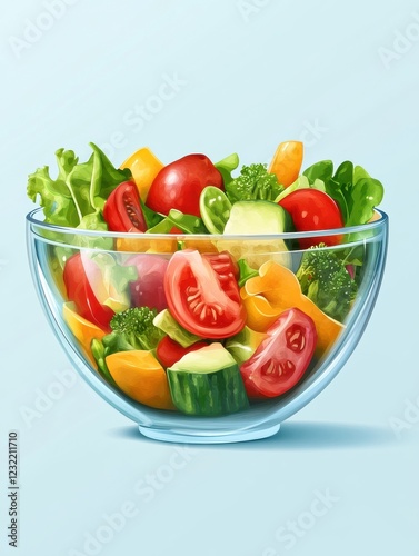 healthy eating, food, dieting and vegetarian concept - close up of vegetable salad in bowl