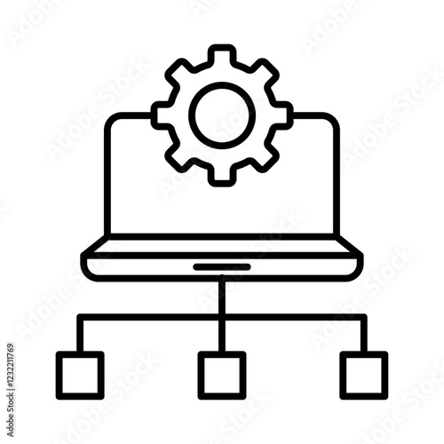 Content management icon outline set sign