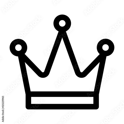 Crown icon outline set sign