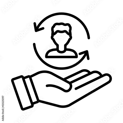 Customer retention icon outline set sign