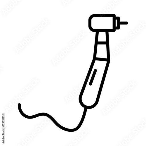 Dental nozzle drill icon outline set sign