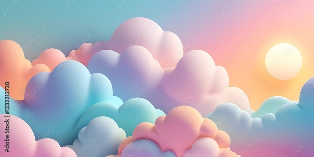 Pastel Cloudscape With A Gentle Sunrise Pastel Cloudscape With A Gentle Sunrise