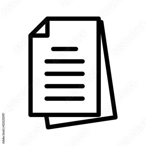 Document icon outline set sign