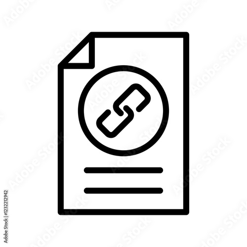 Document link icon outline set sign