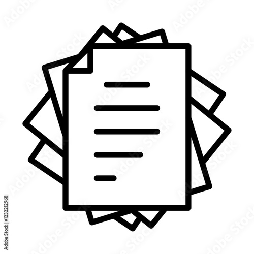Document papers pile icon outline set sign