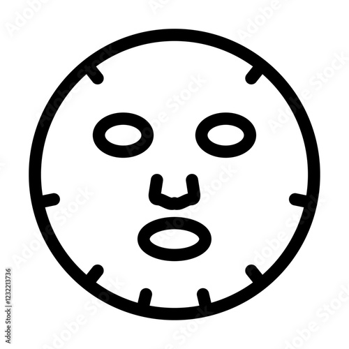 Face sheet mask icon outline set sign