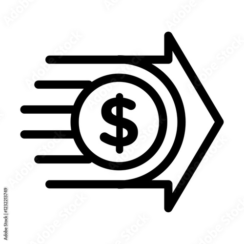 Fast pay icon outline set sign