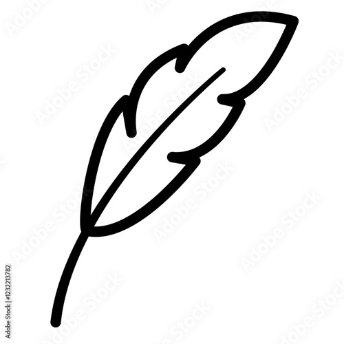 Feather icon outline set sign