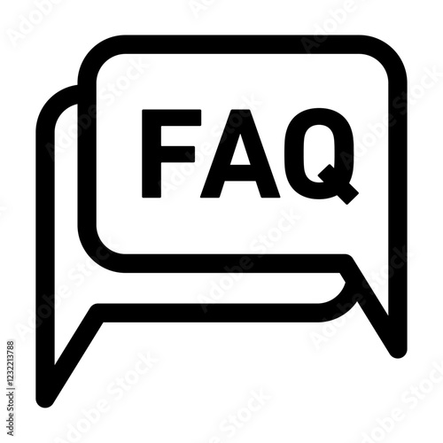 FAQ icon outline set sign