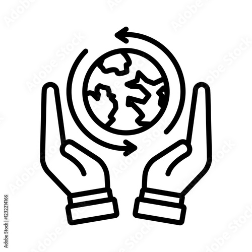 Globalization icon outline set sign