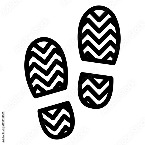 Imprint soles shoes icon outline set sign