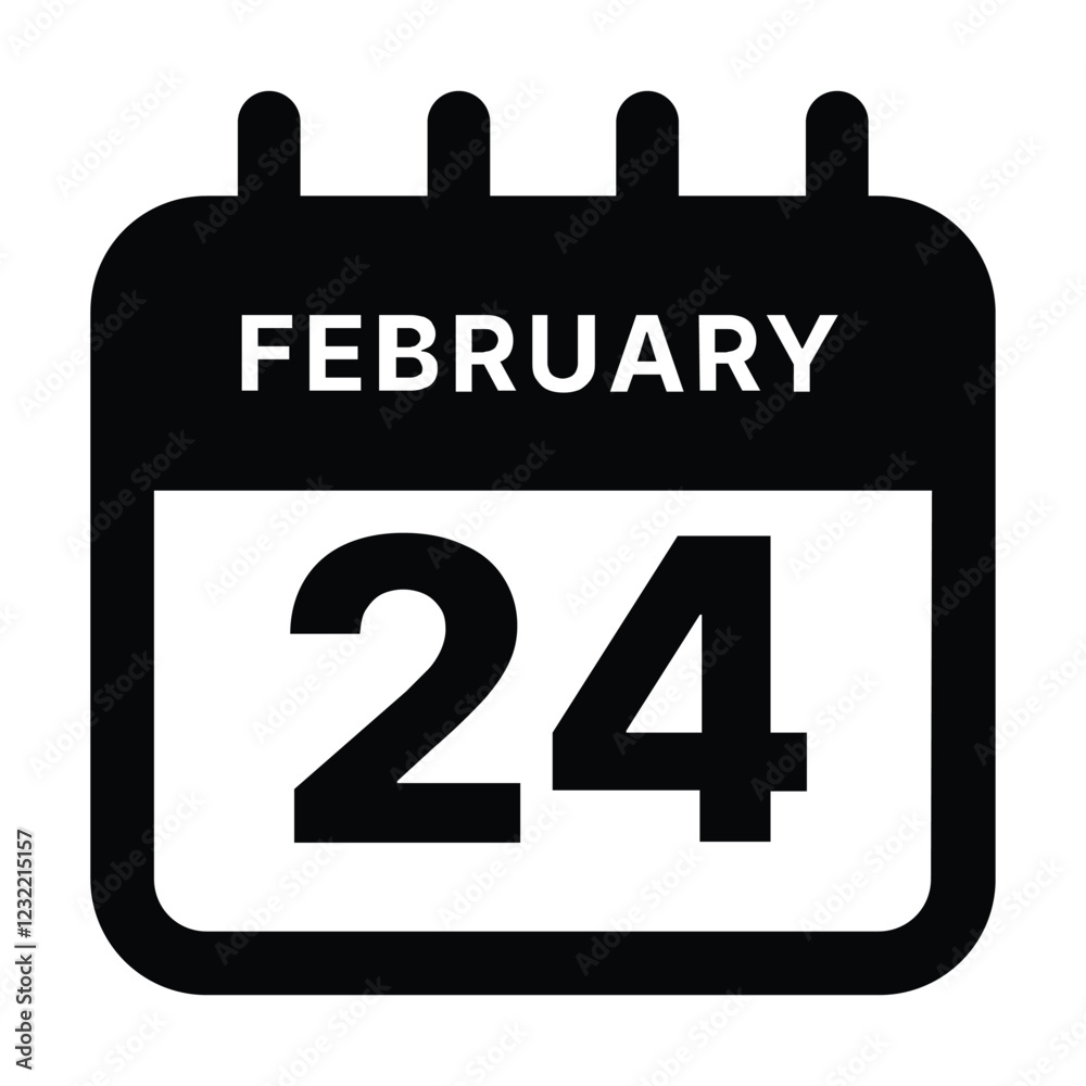 February 24 calendar icon design vector illustration February 24 calendar icon design vector illustration
