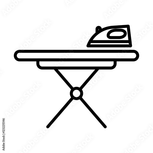 Ironing board icon outline set sign