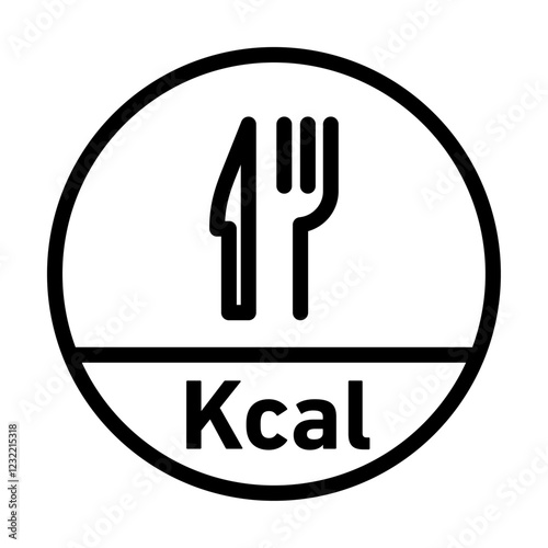 Kcal icon outline set sign