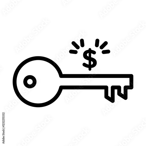 Key to success icon outline set sign