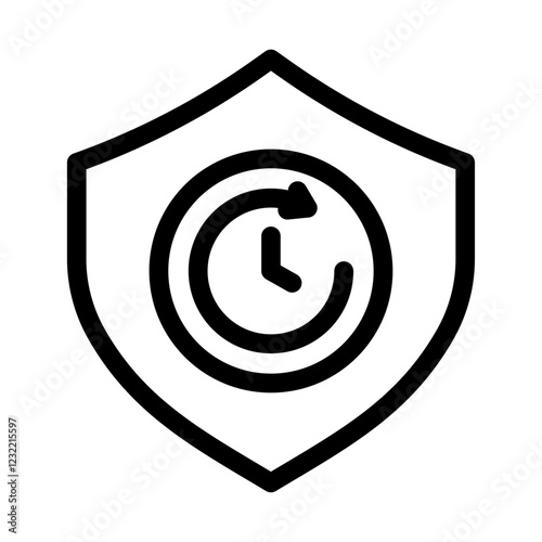 Long term protection icon outline set sign