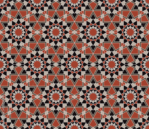 Seamless girih pattern. Girih 6. Traditional Islamic Design. Mosque decoration element. Seamless geometric pattern. Seamless islamic pattern. Background vector illustration. Morocco seamless vector pa