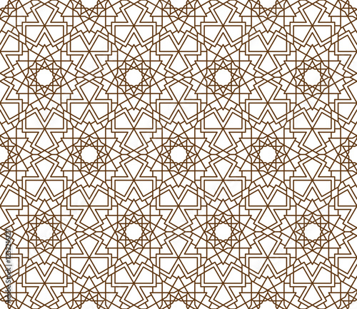 Seamless girih pattern. Girih 6. Traditional Islamic Design. Mosque decoration element. Seamless geometric pattern. Seamless islamic pattern. Background vector illustration. Morocco seamless vector pa