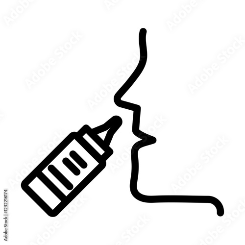 Nasal spray icon outline set sign