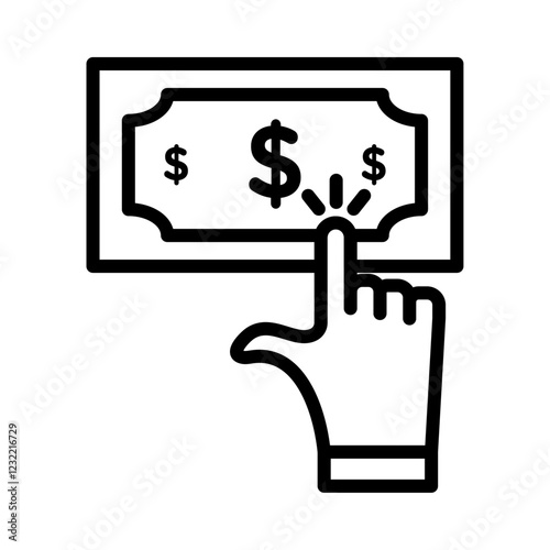Pay per click icon outline set sign