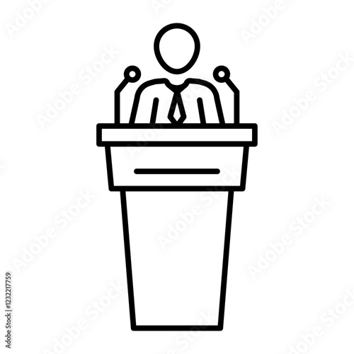 Public speaker icon outline set sign
