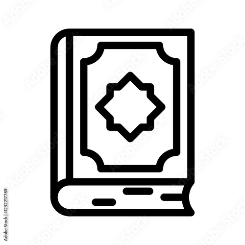 Quran book icon outline set sign