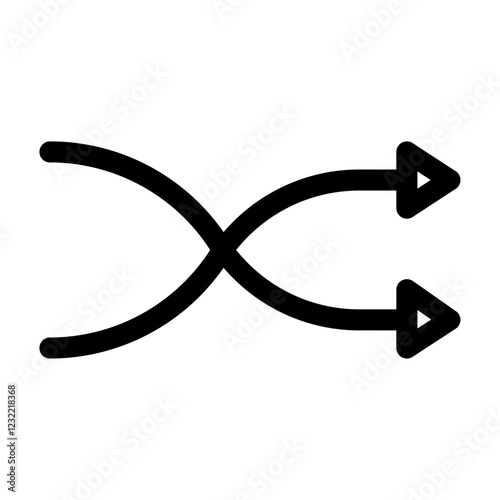 Shuffle arrow icon outline set sign