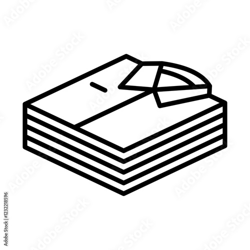 Stack of folded shirts icon outline set sign