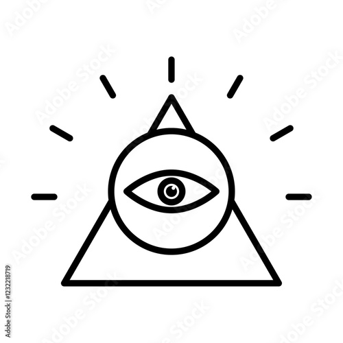 Strategic service vision icon outline set sign