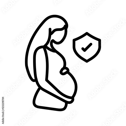 Suitable in pregnancy icon outline set sign