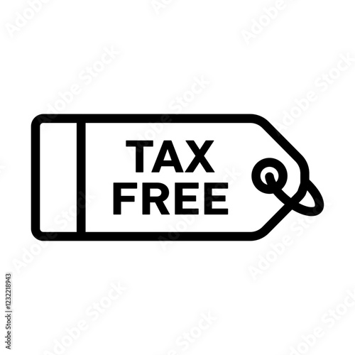 Tax free icon outline set sign