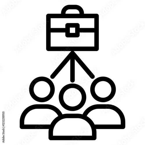 Teamwork icon outline set sign