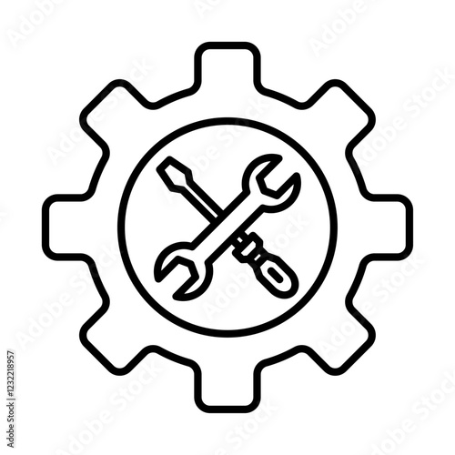 Technical icon outline set sign