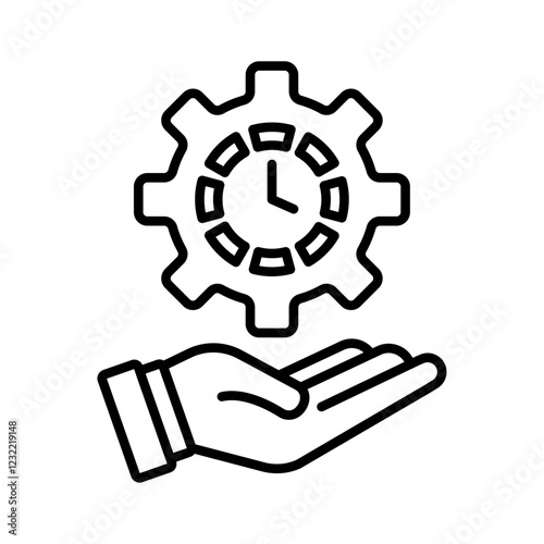 Time management icon outline set sign