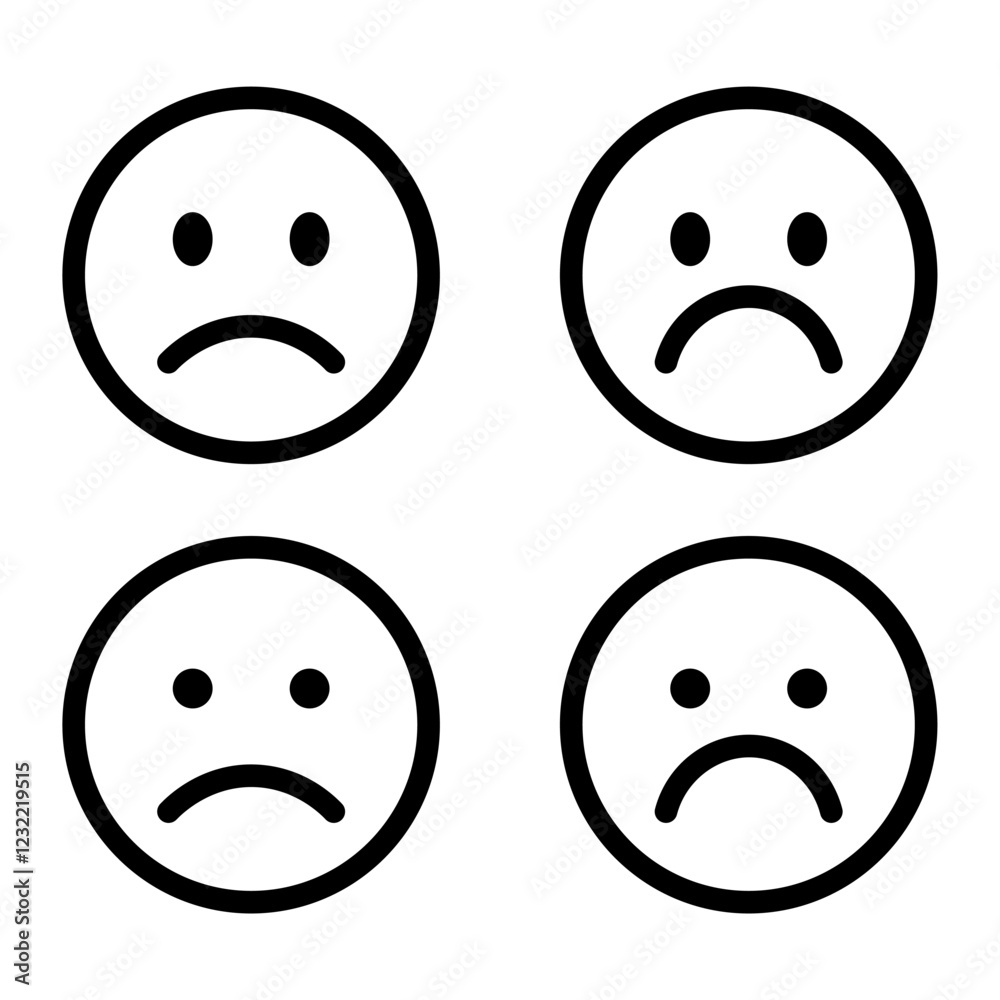 Fototapeta premium Emoticons set. Emoji faces collection. Emojis flat style.