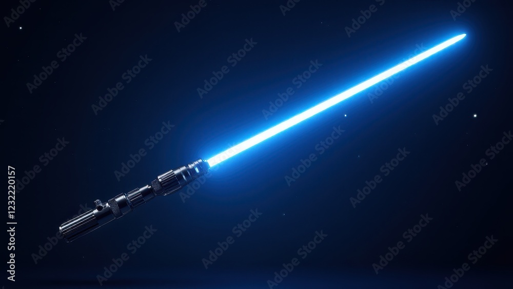 High-tech blue lightsaber designed for combat.