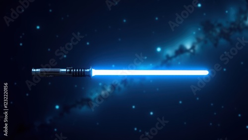 Obraz na płótnie Close-up of an advanced blue lightsaber handle. w salonie