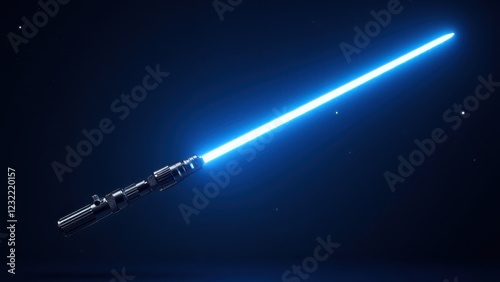 Obraz na płótnie High-tech blue lightsaber designed for combat. w salonie