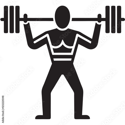 Line style fitness icons showcasing weightlifting exercises 