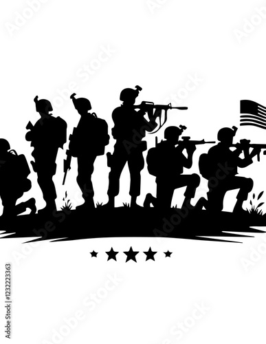 Military, Soldiers, Silhouette, Army, Tactical, Helicopter, Combat, Black and White, Teamwork, Special Forces, Guns, Night Vision, Battle, Defense, Weaponry, Security, Warfare, Armed Forces, Shadow, 