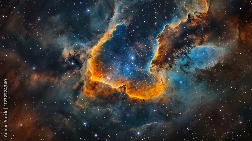 Fototapeta premium Cosmic Nebula: A Celestial Tapestry of Stars and Gas