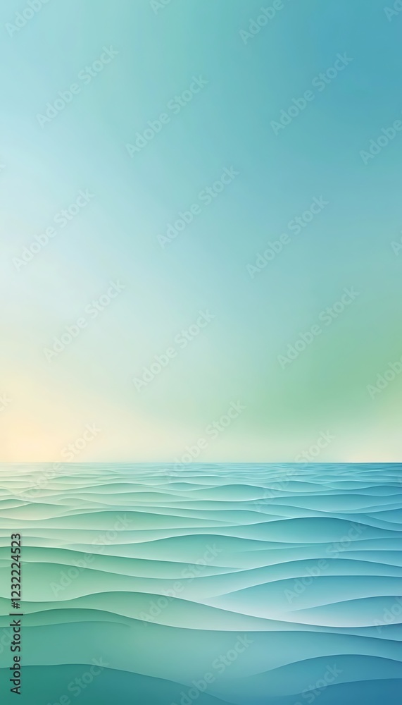 Fototapeta premium Serene Ocean Waves Under a Calm Sky