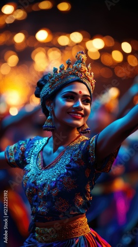 Radiant Indian Dancer in Ornate Attire