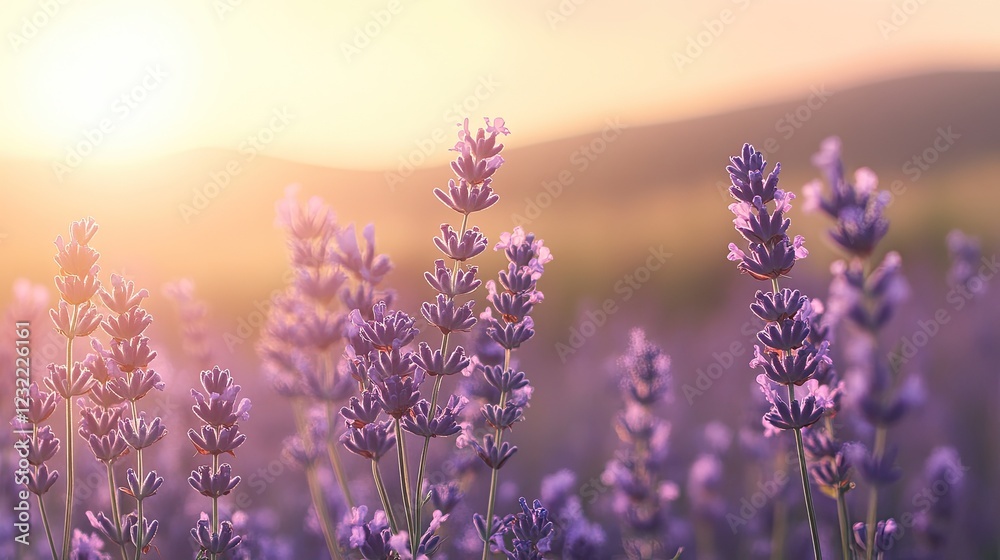Fototapeta premium A light pastel lavender and soft yellow gradient, evoking a peaceful, calming, and harmonious atmosphere.